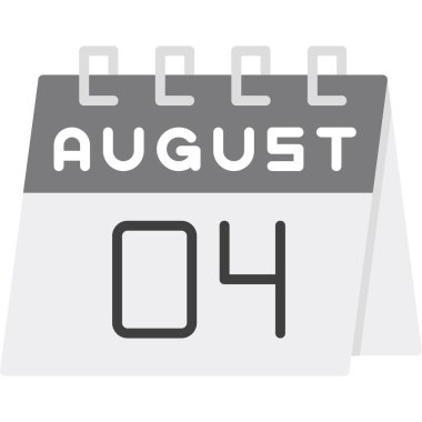 Ağustos 1 - günlük takvim simgesi - takvim düz vektör illüstrasyonu