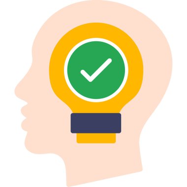 Beyin. Web simgesi basit illüstrasyon