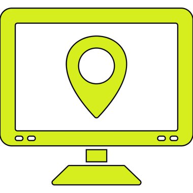 konum haritası simgesi. konum haritası gezinme vektörü simgesi