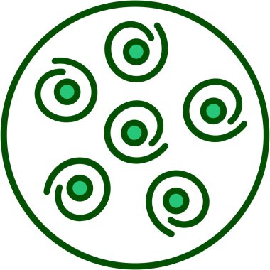 Yeşil ve kırmızı yuvarlak simgenin vektör çizimi