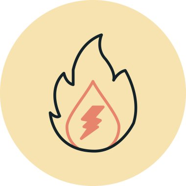 Bir ateş simgesinin vektör illüstrasyonu