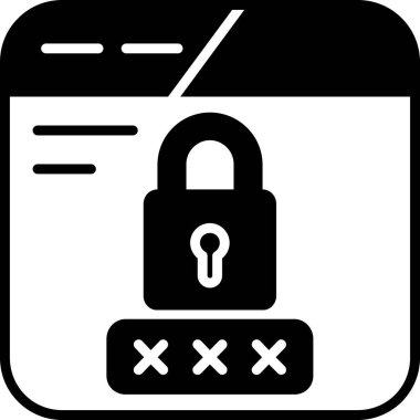 Asma kilit. Web simgesi basit illüstrasyon