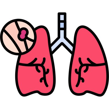 Akciğer ikonu. Web için akciğer vektör simgelerinin özet çizimi