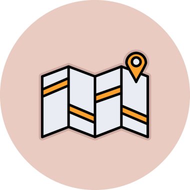 harita simgesi vektör illüstrasyonu