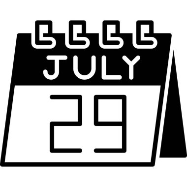 Temmuz 'un 28' i - Temmuz, tarih ve takvimle birlikte takvim ikonu tasarımı. Takvim. şablon tasarımı