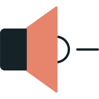 Ses hoparlörü simgesi. Web tasarımı için hoparlör vektör simgesinin düz çizimi