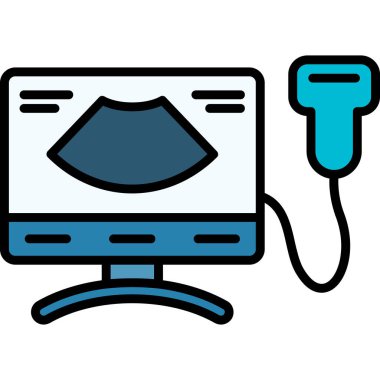 Bilgisayar monitörü simgesi. Web için dizüstü bilgisayar vektör simgelerinin özet çizimi