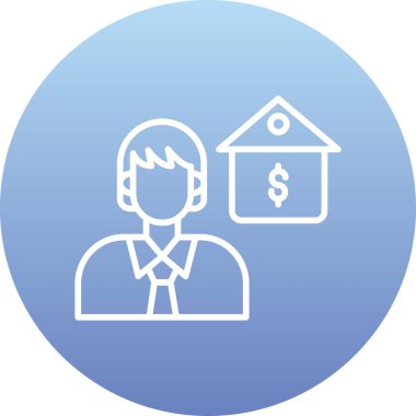 İş adamı ve madeni paranın vektör çizimi