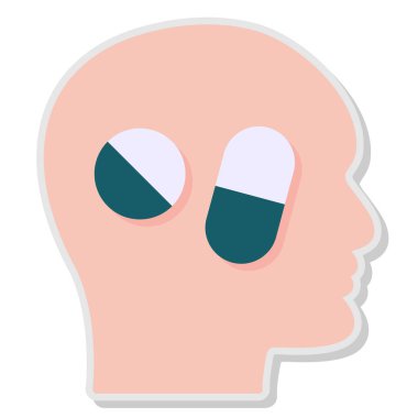 izole edilmiş beyin çizgi film vektör çizimi