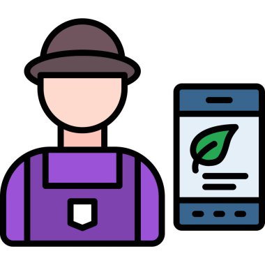 Çiftçi. Web simgesi basit tasarım