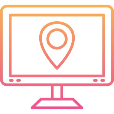 konum. Web simgesi basit illüstrasyon