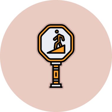 Yol işareti simgesi. Web için yol vektör simgelerinin özet çizimi