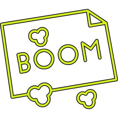 boom kabarcık simgesi. Komik ses efekti. Konuşma baloncuğu işareti. Çizgi roman tarzı arka plan. İş dünyası komedisi. vektör