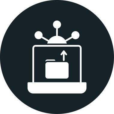 Siyah arkaplanı olan bir bilgisayar monitörünün vektör çizimi