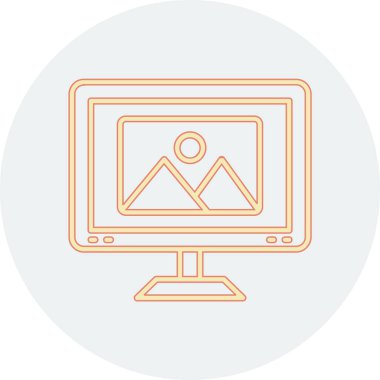 bilgisayar ekranı simgesi, vektör illüstrasyonu