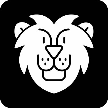 aslan web simgesi, vektör illüstrasyonu