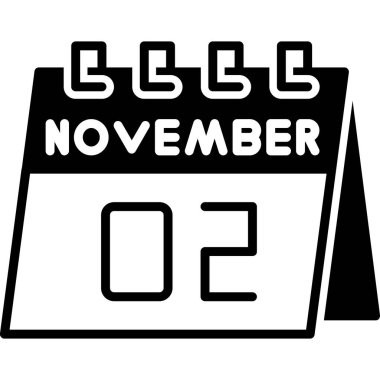 Siyah simgeli takvim