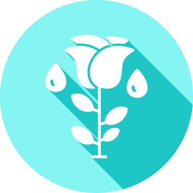 Gül. Web simgesi basit illüstrasyon