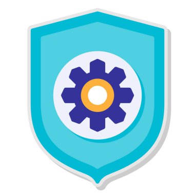 Güvenlik kalkan renkli vektör simgesi