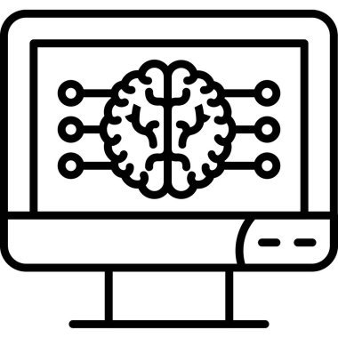 beyin ikonu vektör illüstrasyonu