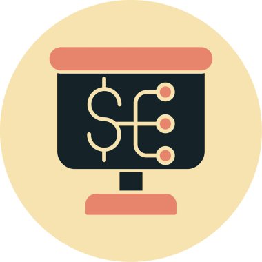 ATM 'de. Web simgesi basit illüstrasyon