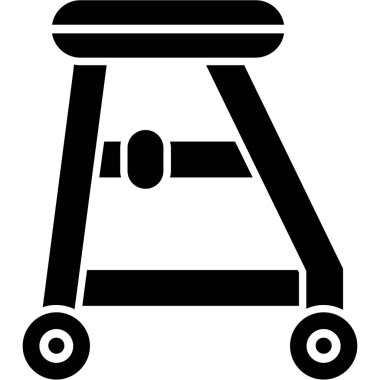 Tekerlekli siyah tabure