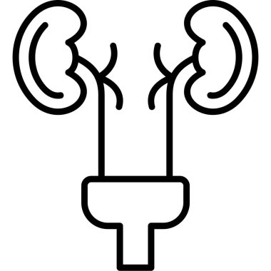 Böbrek. Web simgesi basit illüstrasyon