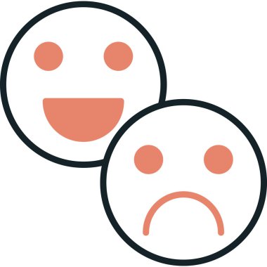 Duygu Simgeleri. Web simgesi basit illüstrasyon