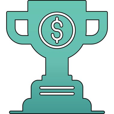 kupa simgesi renk ana hatları vektörü