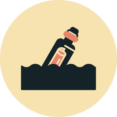 Bir şişe su ve bir damla su. vektör illüstrasyonu