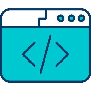 programlama vektörü ince çizgi simgesi