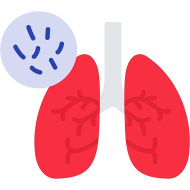 Mycobacterium tüberküloz web simgesi, vektör illüstrasyonu