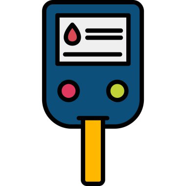 Kan testi ikonu. Ana hatlı kan testi vektör rengi düz izole