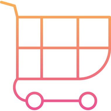 Alışveriş arabası. Basit resimleme