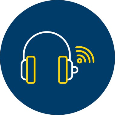 kulaklık düz simgesi, vektör, illüstrasyon