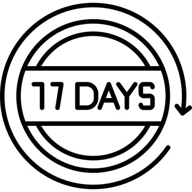 Çember içinde 15 gün simgesi