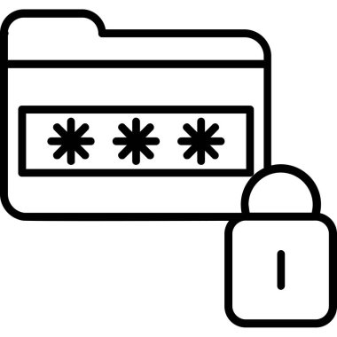 Veri Güvenlik simgesi vektör illüstrasyonu