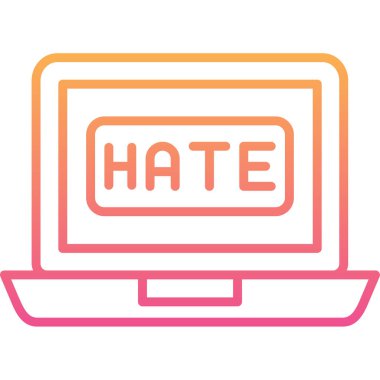 Nefret simgesi olan bir bilgisayar. vektör illüstrasyonu.