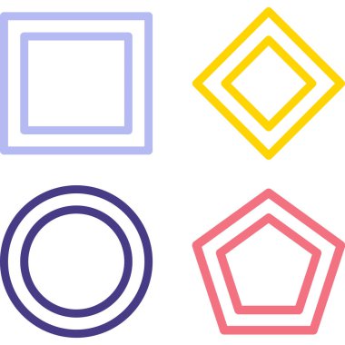 9 renkli altıgen simgesi kümesi