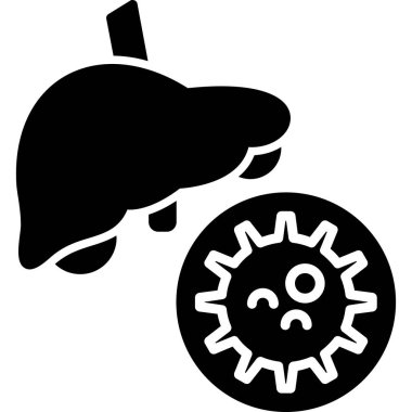 Bir karaciğerin siyah simgesinin vektör çizimi