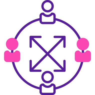 bir grup insan ikonu. Web için grup insan ikonlarının özet çizimi