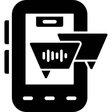 Mobil alışveriş simgesi, vektör illüstrasyonu