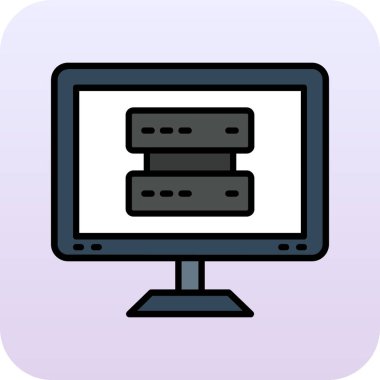 Bilgisayar simgesi. düzenlenebilir vektör çizgisi