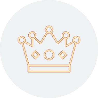 Crown düz simgesi, vektör illüstrasyonu