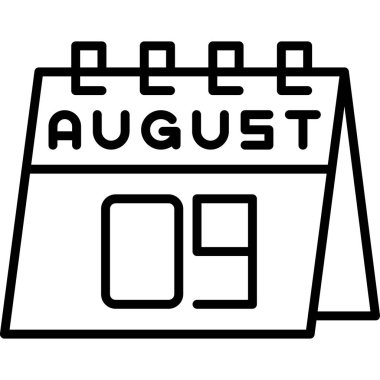 Ağustosta düz simge tasarımı