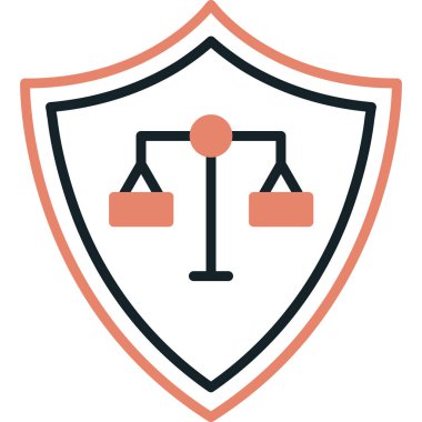 Adalet düz vektör simgesi