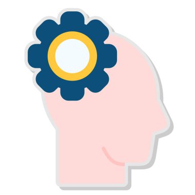 Beyin. Web simgesi basit illüstrasyon