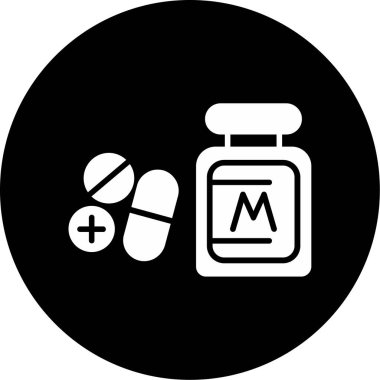 İlaç. Web simgesi basit illüstrasyon