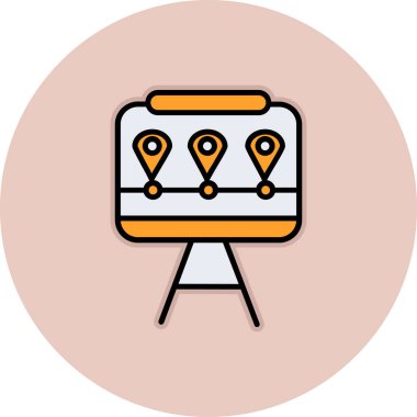 konum vektörü düz renk simgesi