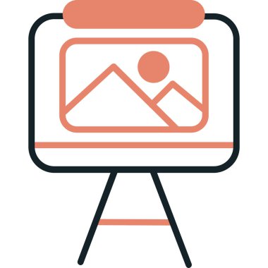 Sunum. Web simgesi basit illüstrasyon